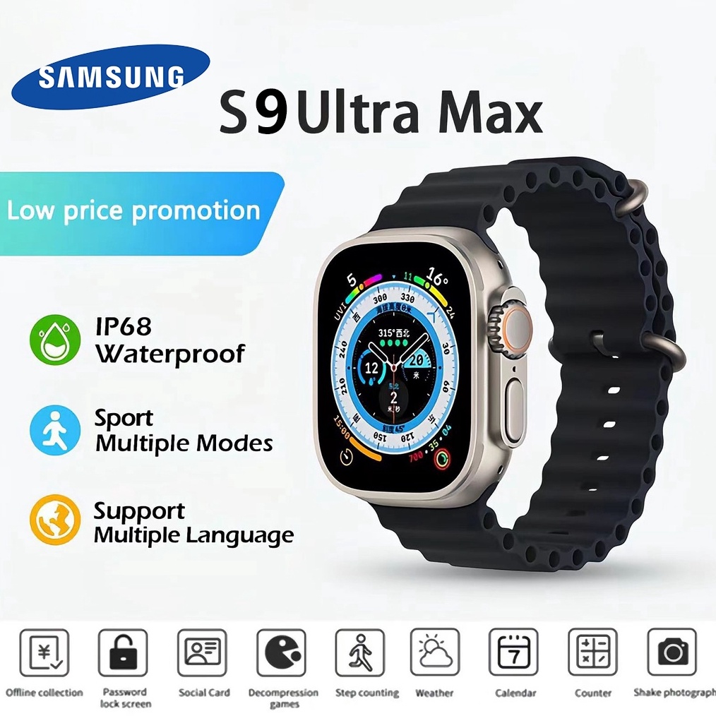 KODE D16V SAMSUNG Smartwatch S9 Ultra Max Series9 49MM Smart Watch Men IP68 Waterproof Bluetooth Cal