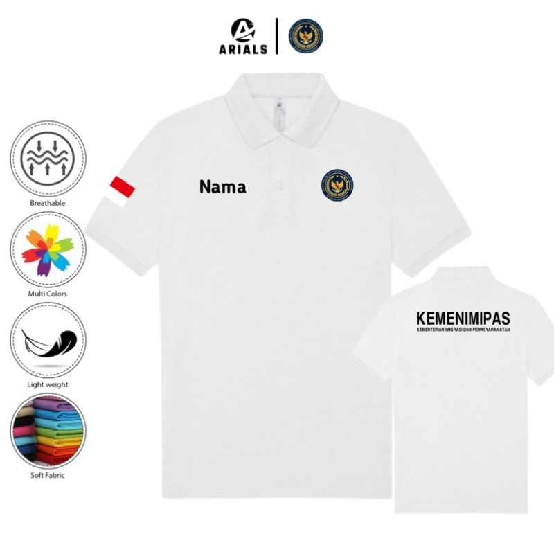 Arials Polo shirt Baju Kaos Kerah KEMENIMIPAS Kementerian Imigrasi dan Pemasyarakatan