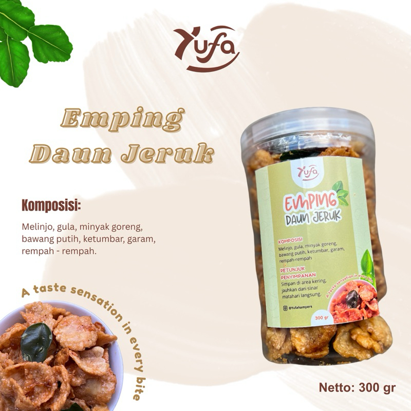 

Emping Daun Jeruk Cemilan Melinjo Asin Pedas Gurih