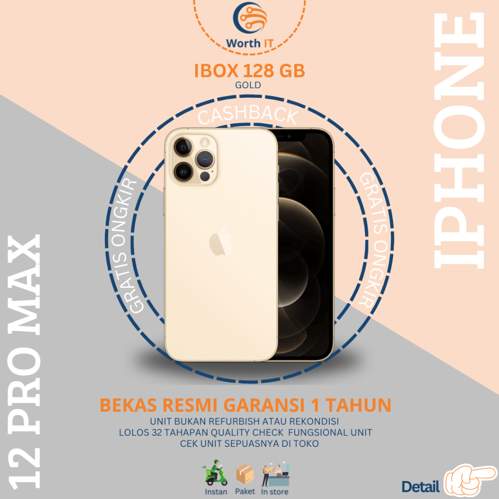 IPHONE 12 PRO MAX 128 IBOX MULUS SEKEN RESMI GARANSI TOKO 1 TAHUN