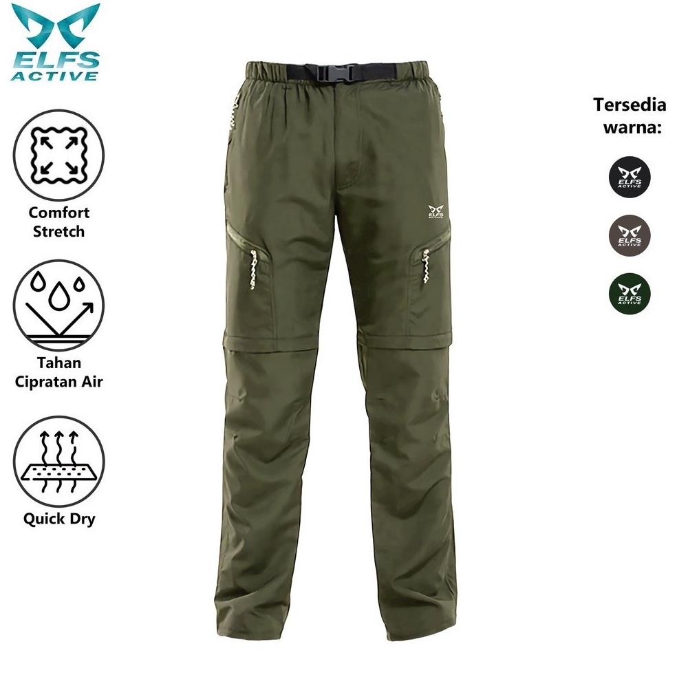 KODE D72V ELFS ACTIVE Celana Gunung Sambung Wanita Size S  XXL PDL 2in1 Mountain Pants Outdoor Panja
