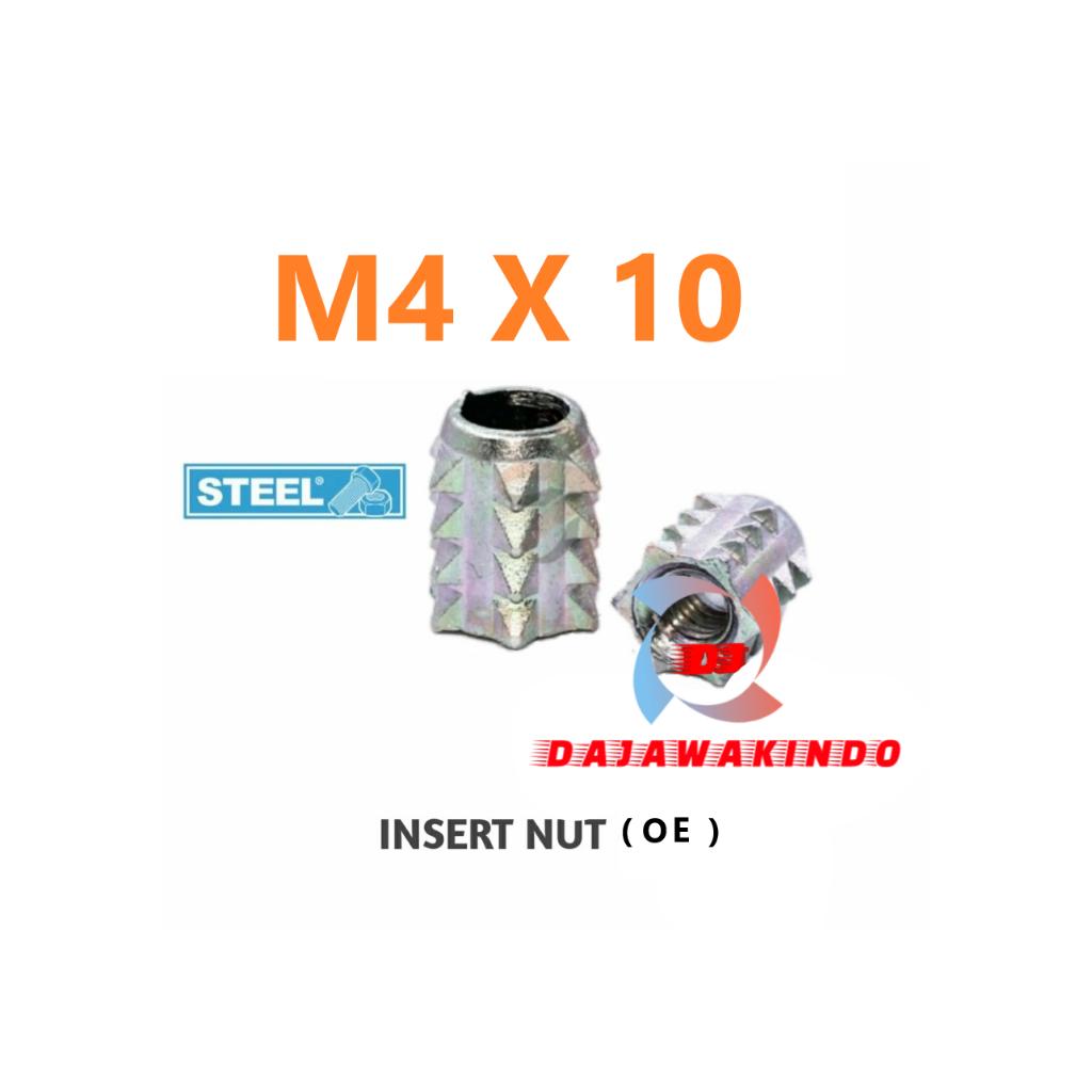 Mur Nanas / Mur Tanam / Insert Nut OE M4 x 10 / Mur Furniture