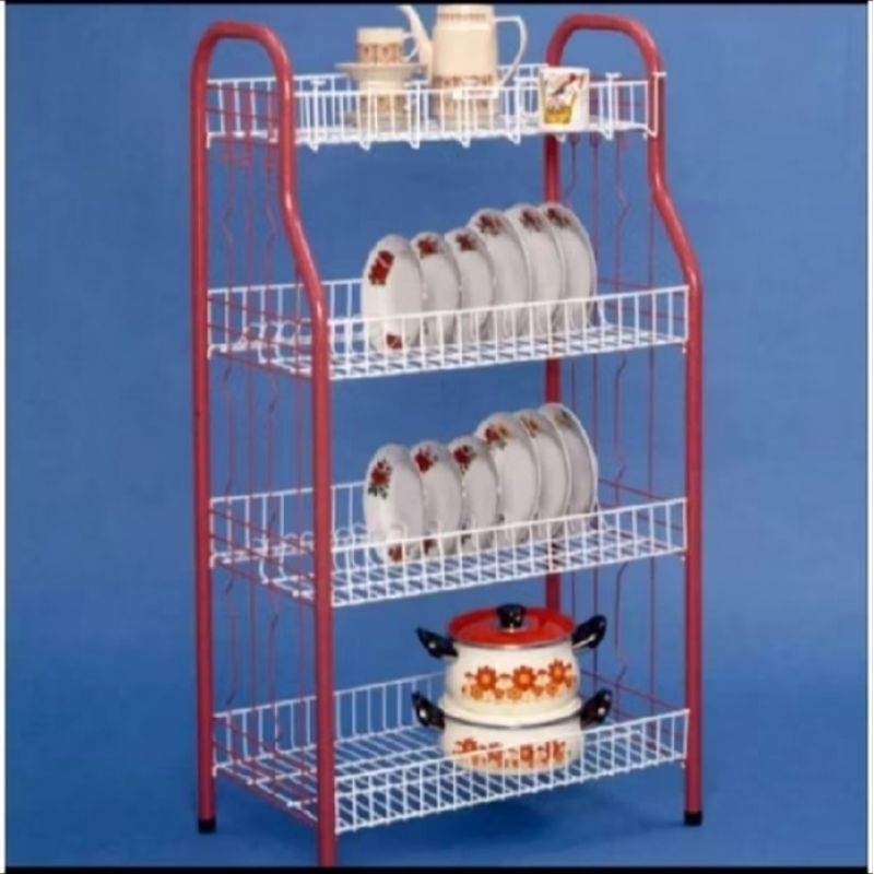 Rak piring master tingkat 4/rak piring ukuran besar/rak piring bahan bagus anti karat