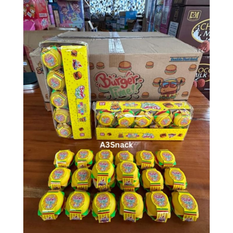 

Permen keras berhadiah tempat burger 1 box isi 20 pcs