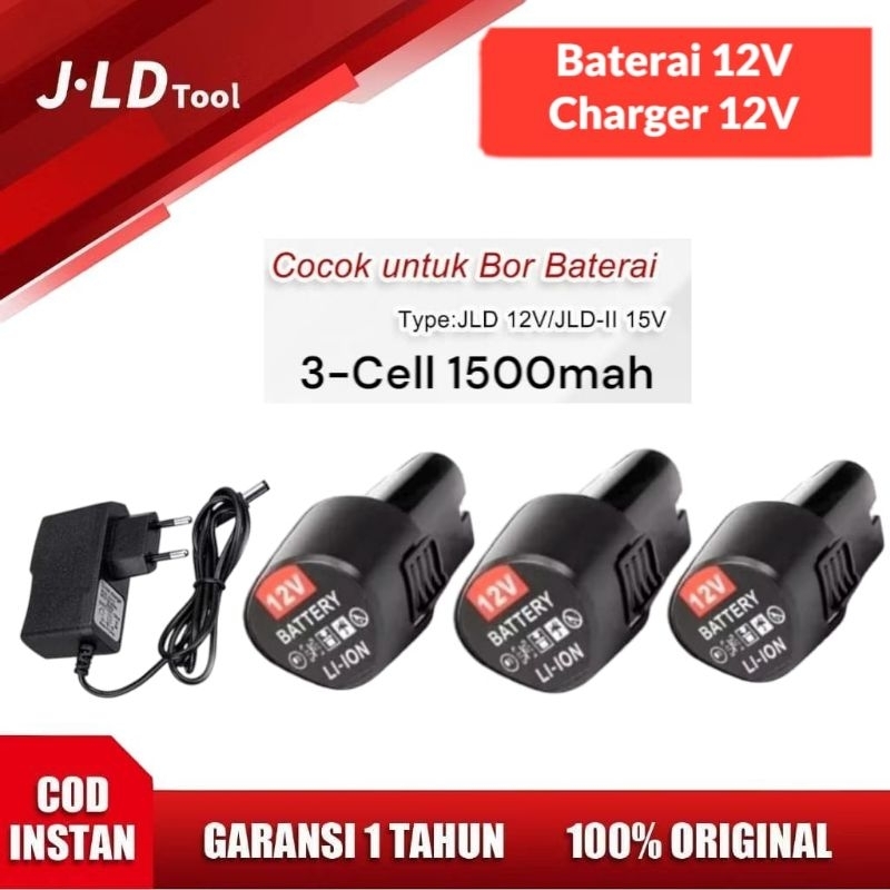 JLD ORIGINAL Batrai baterai bor cordless12v 12 volt jld Baterai Bor Cordless Li-Ion 12 Volt Baterai