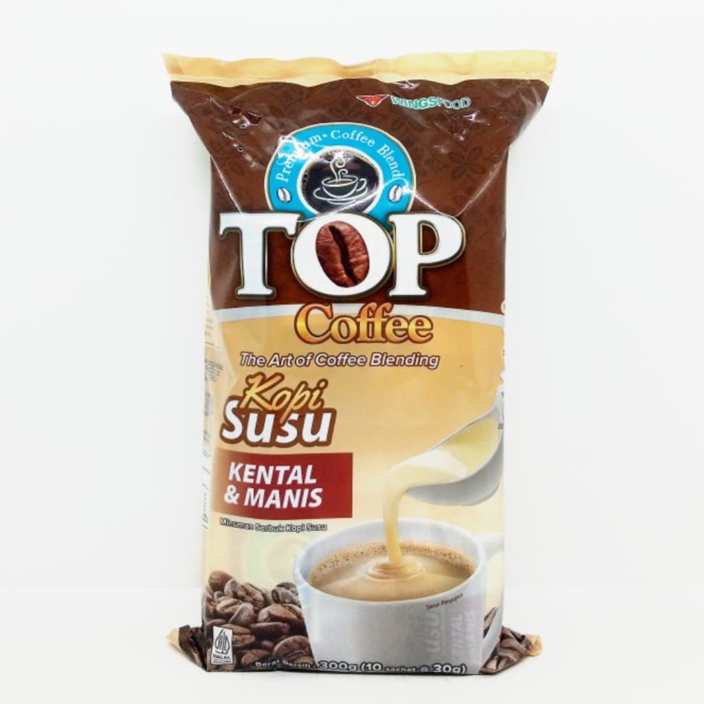 

TOP Coffee susu 1 renceng isi 10 sachet, kopi susu bubuk instan