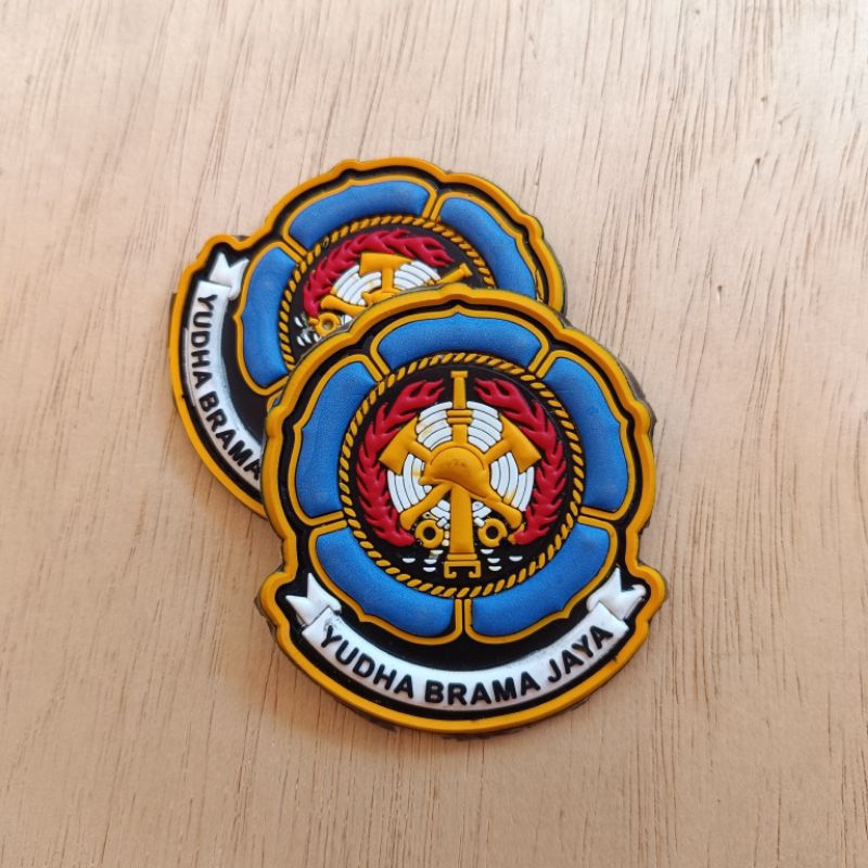 patch rubber logo yudha brama jaya tempelan embpem aksesoris karet velcro
