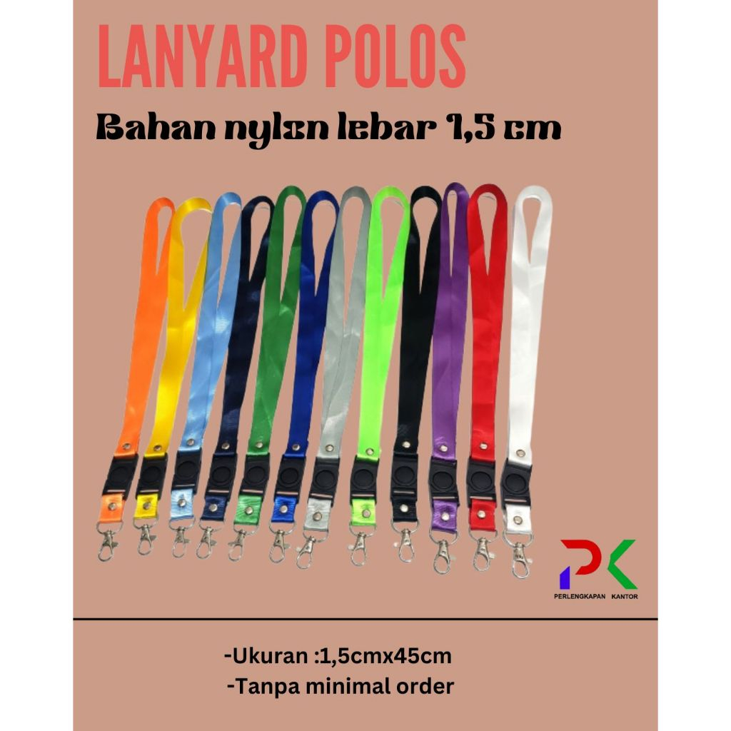 

Tali LANYARD STOPPER 1.5cm tali ID Card tali idcard polyster Name Tag 1,5 cm POLOS