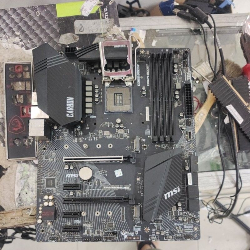 mainboard MSI b360 gaming pro carbon ddr4 socket 1151 support proc gen8 dan gen9