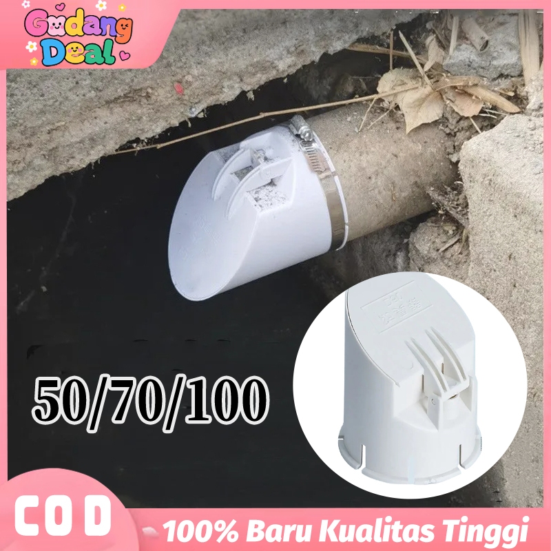 Backflow Valve PVC 2/3/4 Inch Anti Tikus & Serangga Penutup Saluran Air Got dengan Ferrule Stainless