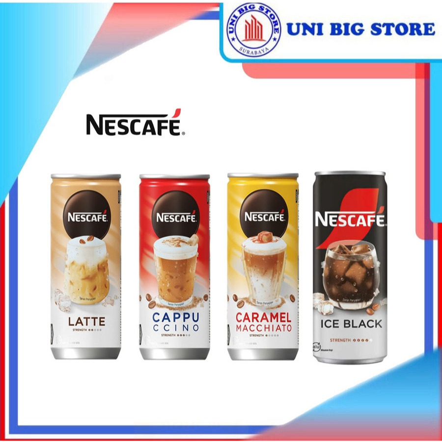 

NESCAFE Milk Coffee Drink Can Cappuccino | Caramel Macchiato | Latte | Ice Black Kopi 220 ml