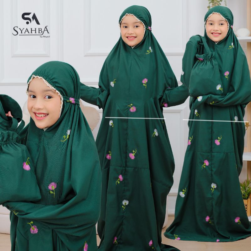 Mukena Terusan Bunga ALBIZIA Anak SD Remaja | Syahba