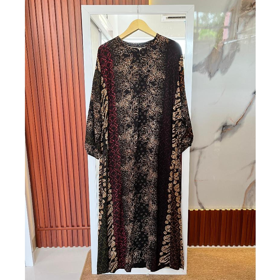 DRESS RIZKY WANITA KEKINIAN | MOTIF BATIK PEKALONGAN | DRESS LENGAN BALON
