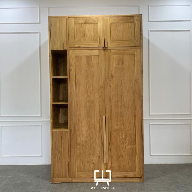 Lemari pakaian kayu jati, Lemari pakaian jumbo minimalis kayu jati, Lemari Kayu jati