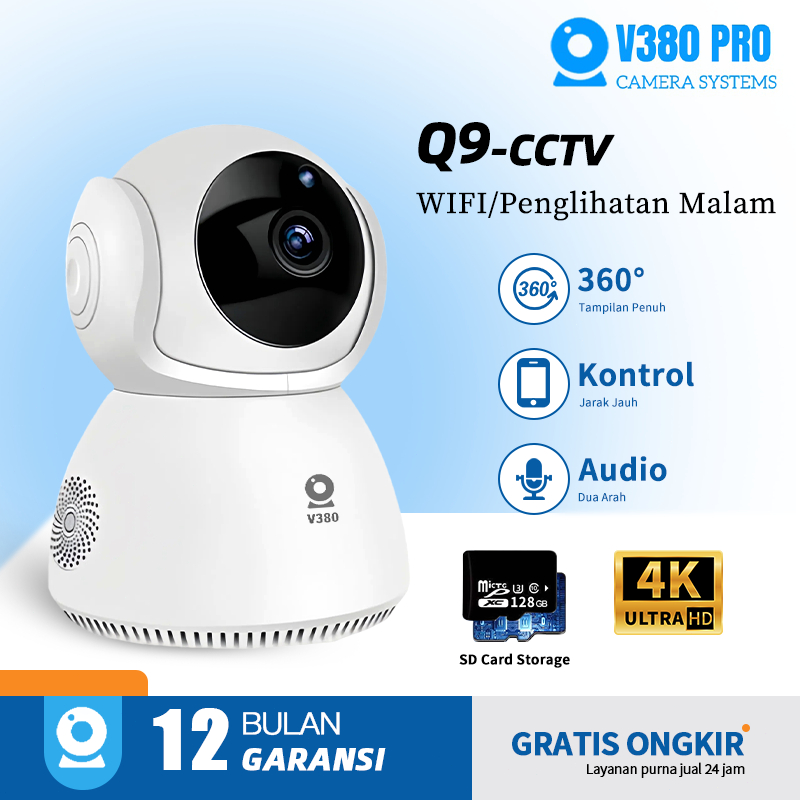 SR25 - V380 CCTV Smart lndoor WiFi Kamera Two-Way Voice 360 PTZ Panoramic Auto Tracking Jarak Jauh