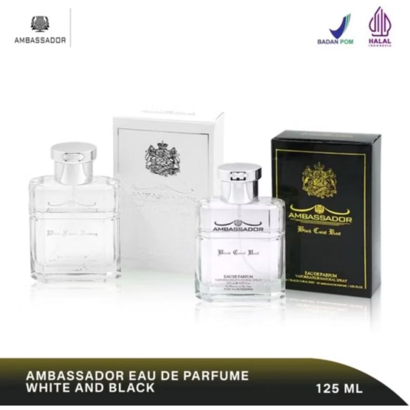 AMBASSADOR EAU DE PARFUME Vaporisateur Series 125ml WHITE FROZEN & BLACK CORAL