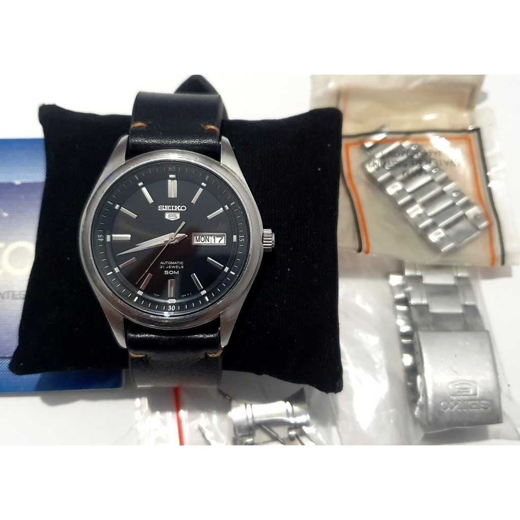 Jam SEIKO 5 Big Size SNKN89K1 - preloved/seken