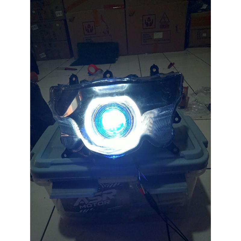 LAMPU DEPAN BILED MIO SOUL GT 125 BLUE CORE 4'5 INC FULL SET