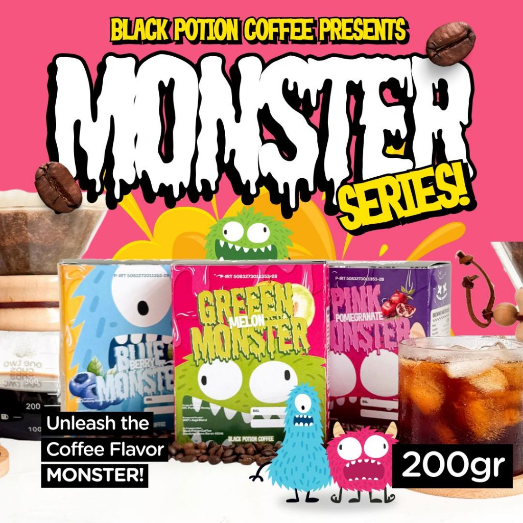 

Monster Series (200gr) roasted beans specialty coffee biji kopi by BLACK POTION