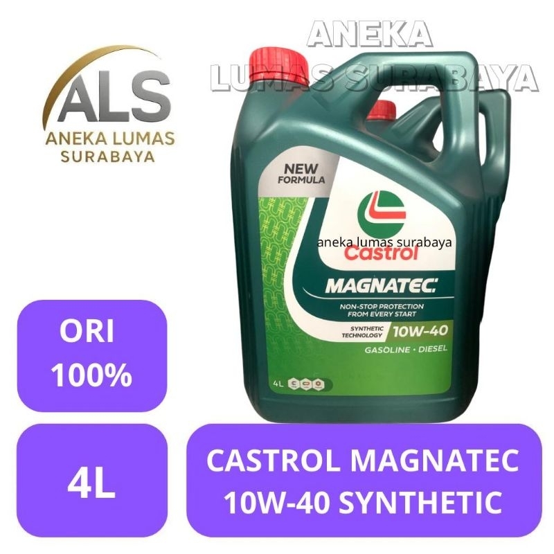 OLI MOBIL Bensin Castrol Magnatec SAE 10W-40 4Liter Original castrol