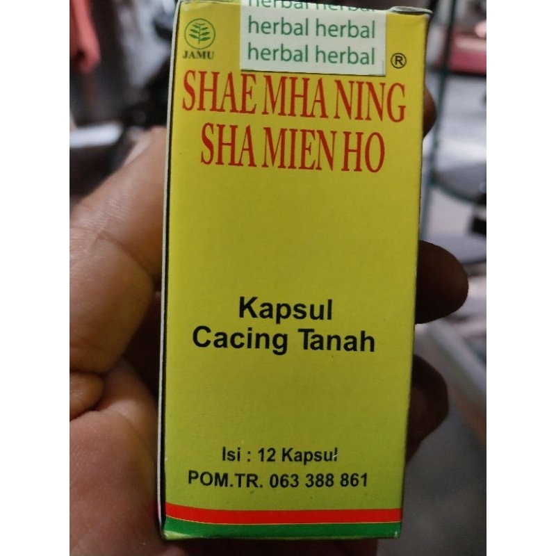 obat tipes cacing tanah sha mien ho isi 12 kapsul cacing tanah