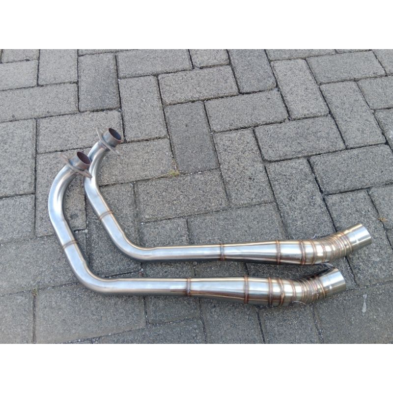 Leheran knalpot FU sepek porting bahan stainless tanpa sambungan