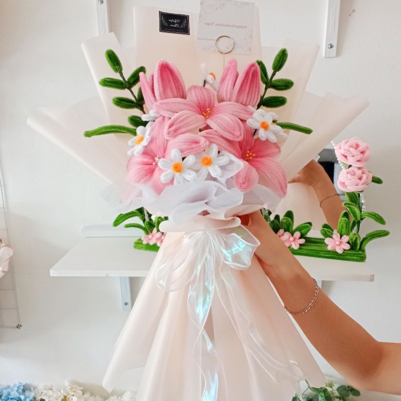 buket kawat bulu | buket bunga | bunga kawat bulu