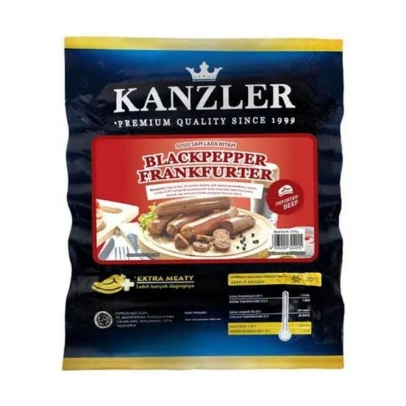

Kanzler Sosis Blackpepper Frankfurter 360 gr isi 5 Pcs ( Pengiriman Instant )