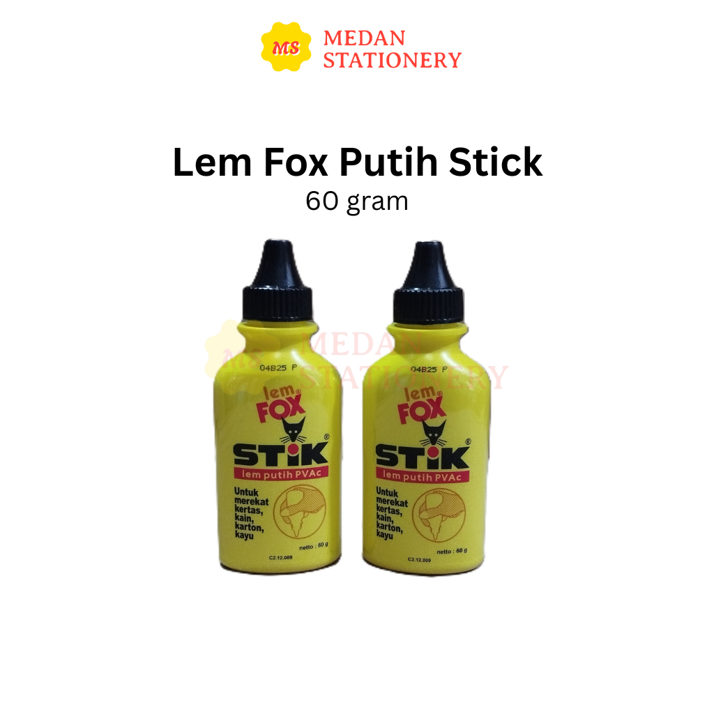 

LEM FOX STIK PUTIH BOTOL KUNING 60GR / LEM KERTAS