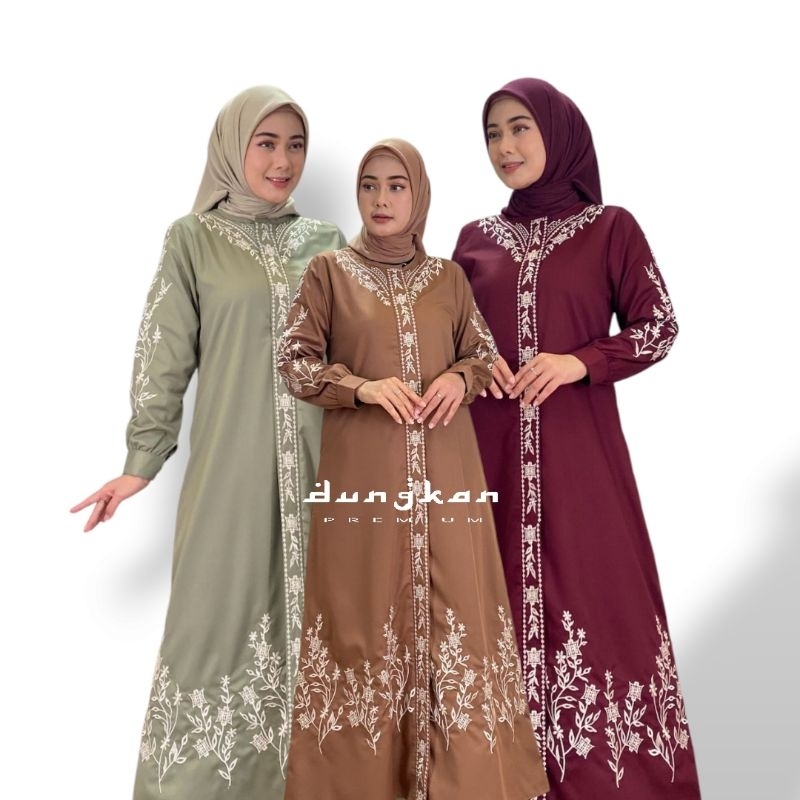 dungkan.id - MAZAYA SERIES GAMIS BORDIR KATUN TOYOBO FODU DRESS MEWAH BORDIR TIMBUL TERBARU
