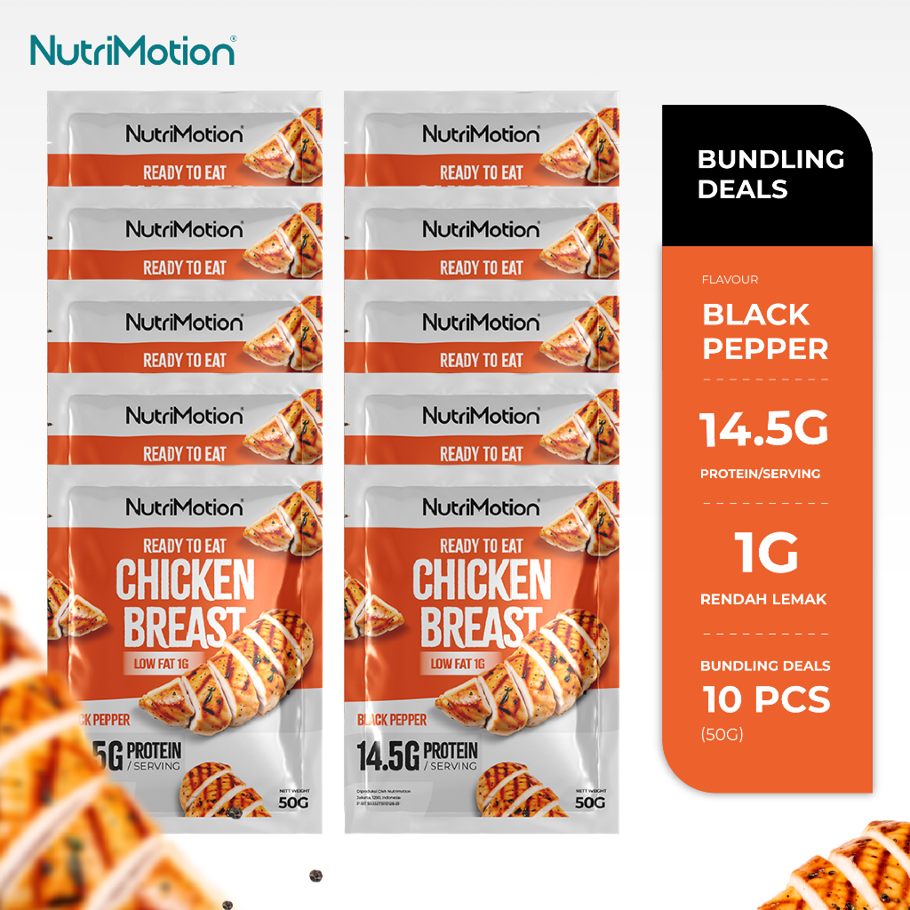 

Nutrimotion Chicken Breast | Dada Ayam Siap Saji Tinggi Protein | Cemilan Sehat & Praktis