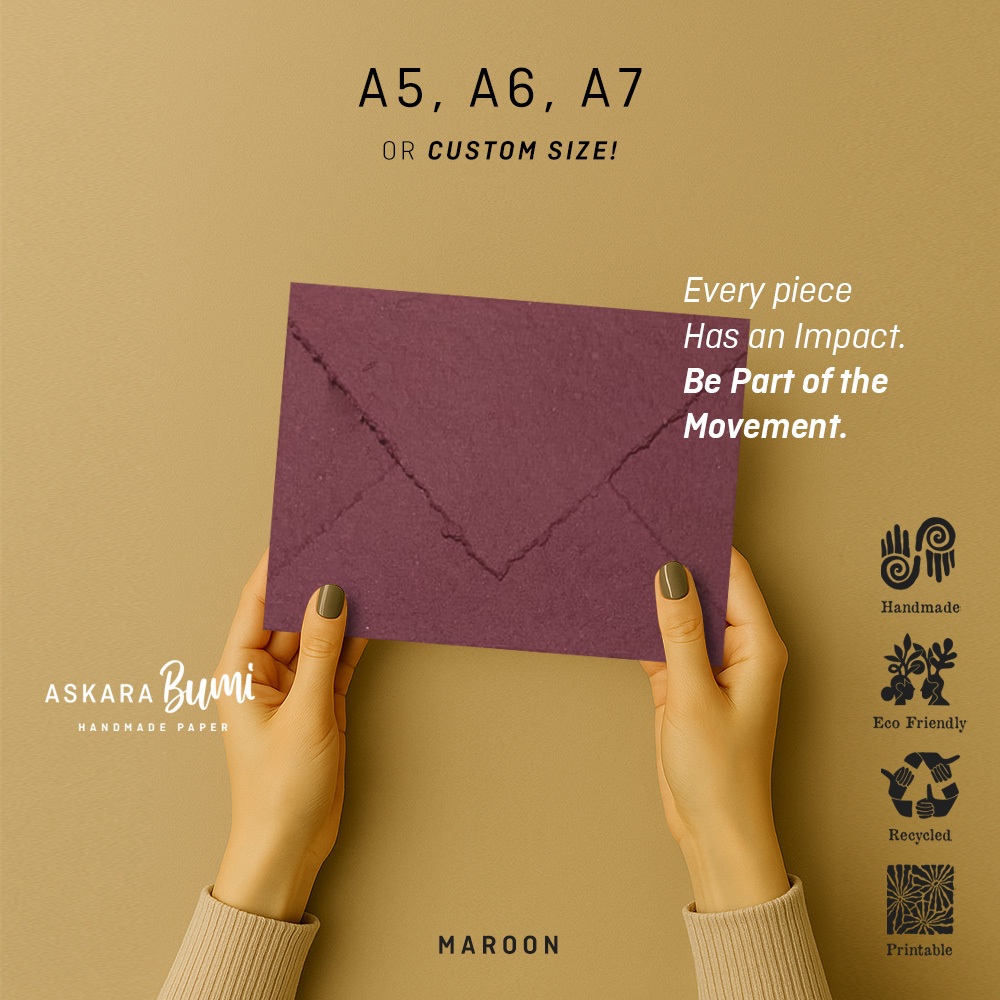 

Amplop Envelope kertas Daur Ulang // Handmade // Ramah Lingkungan // Eco Friendly // Maroon