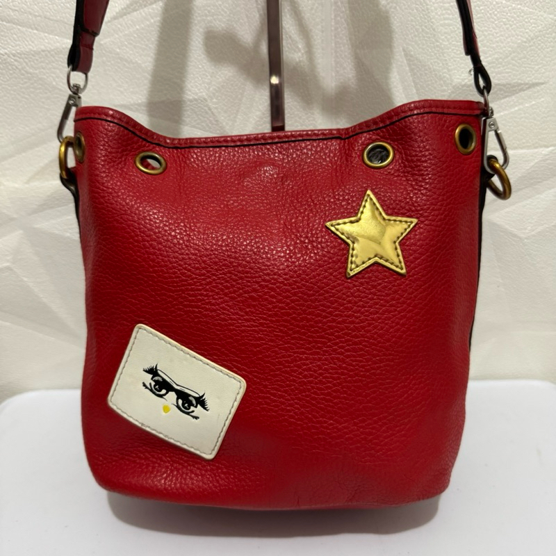 tas sling bag kulit asli. tas sling bag santai. merah