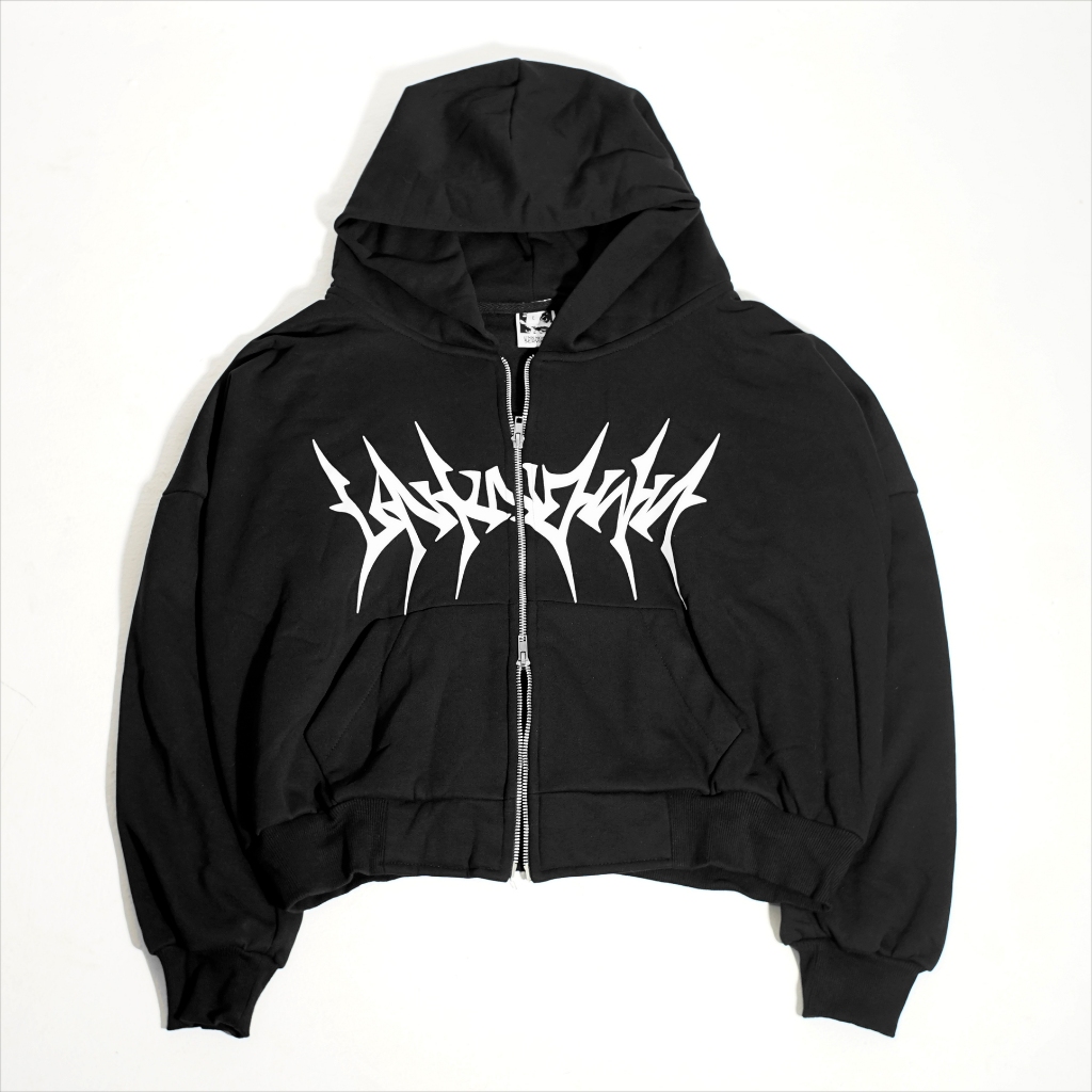 Unknown services - Boxy Double Zip Hitam / Zipper Hoodie Boxy / Zipper Boxy / Zipper Boxy 300gsm / H
