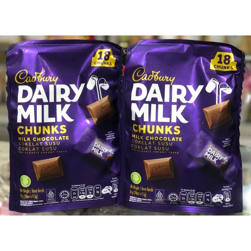 

Cadbury Dairy Milk Chunks cokelat susu