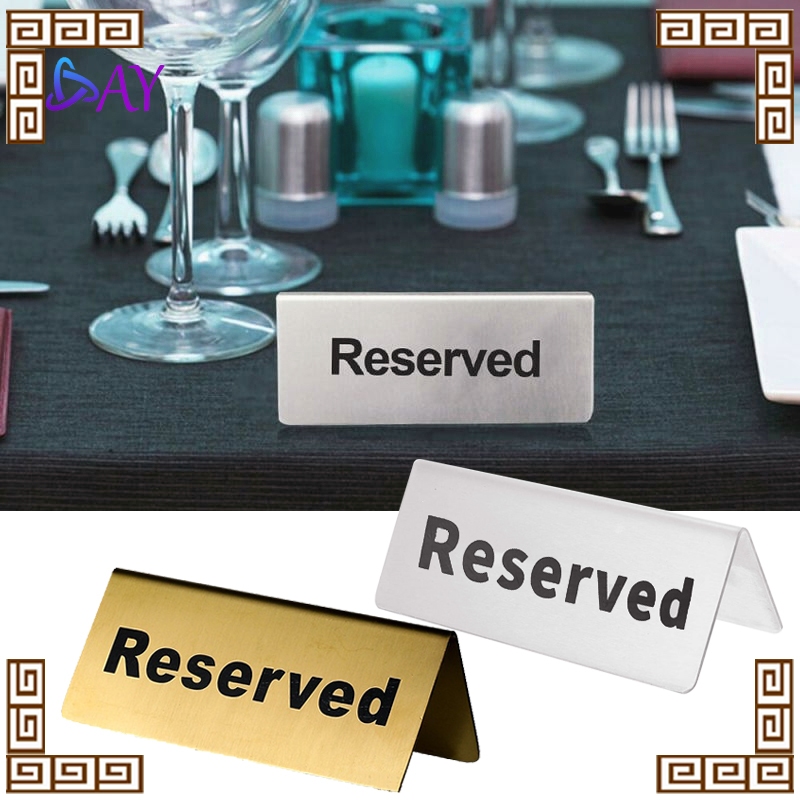 

Papan Meja Reserved Stainless Double Sided Hotel Restaurant Nomor Meja