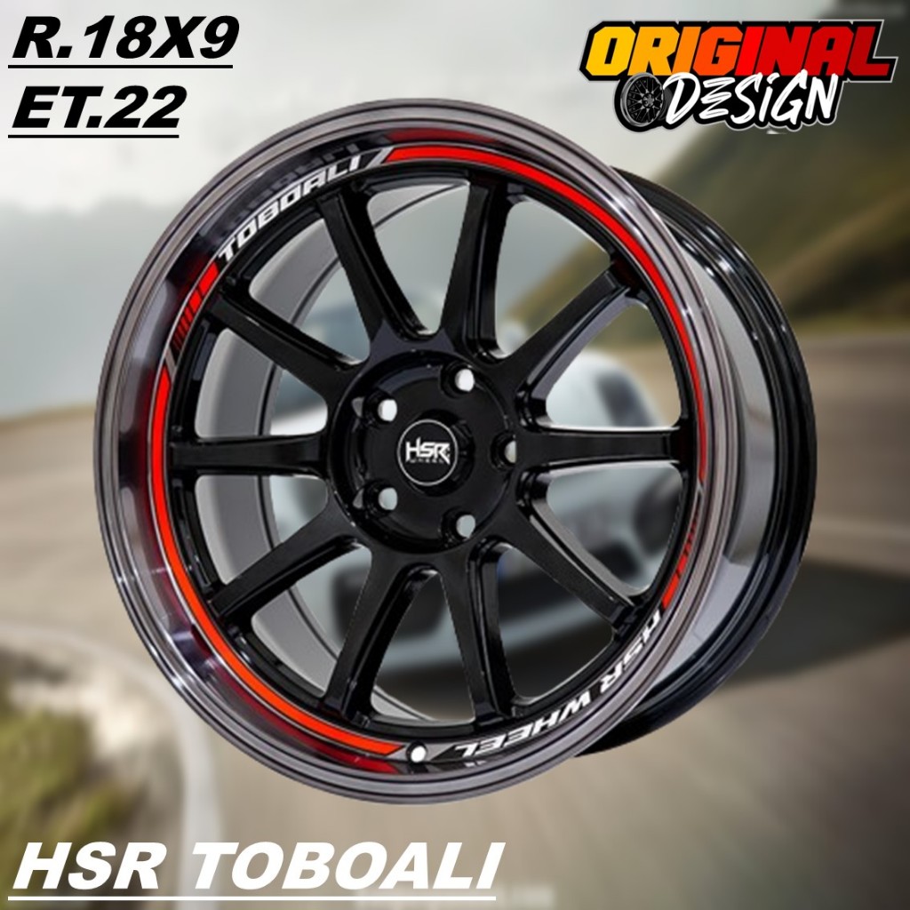 Pelek Mobil Ring 18 Lebar 9 ET22 HSR TOBOALI R18 Lubang 5 Celong