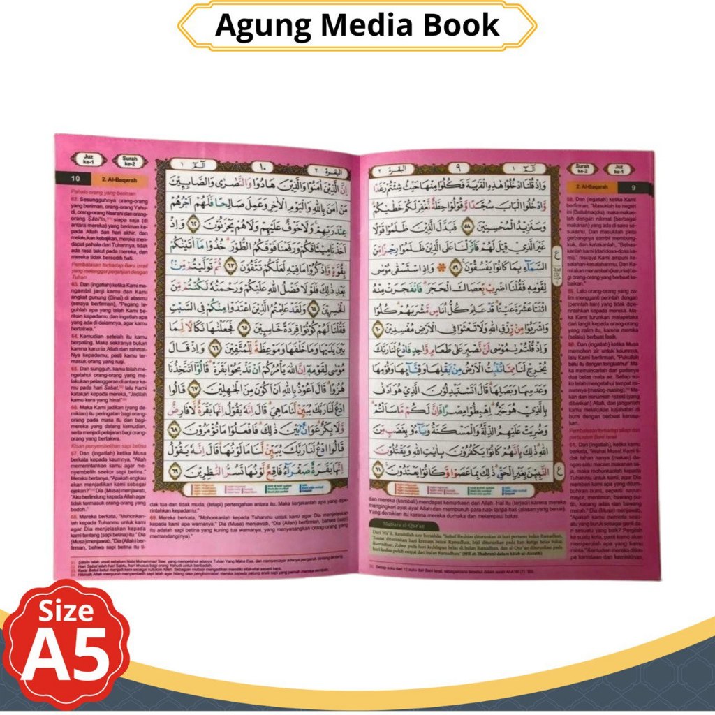 Al Qur'an Mujazza Ar-Rahman Perjuz A5 Terjemahan Dan Tajwid Ukuran Sedang Quran Tafsir Per Juz Murah
