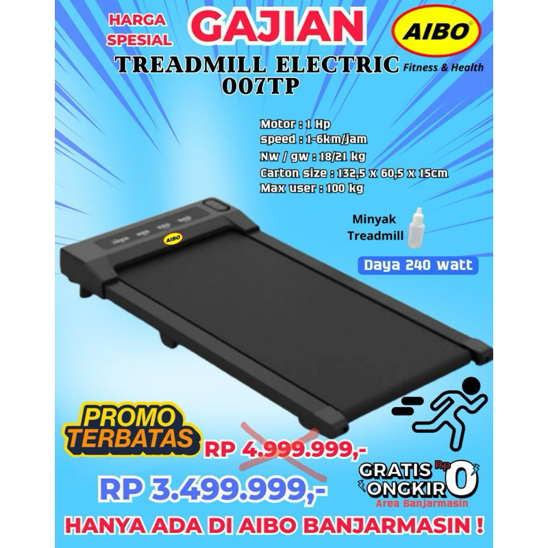 AIBO FITNESS & HEALTH BANJARMASIN/ Treadmill Elektrik/ Walking Pad/ Ready Stock/ SPESIAL DISKON LIVE