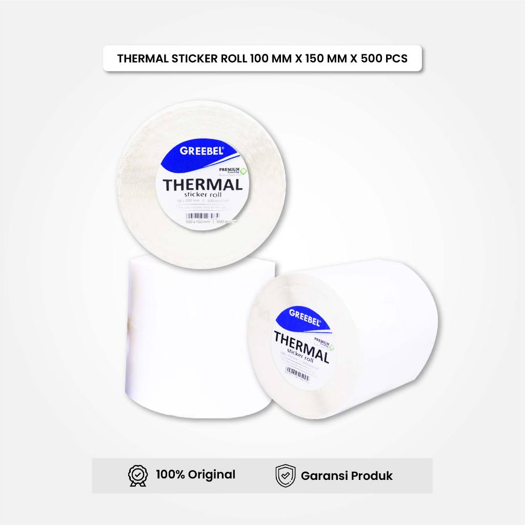 

Label Greebel Stiker Thermal Roll Isi 500pcs 100x150mm Waterproof / Label Kertas Barcode Tidak Luntur