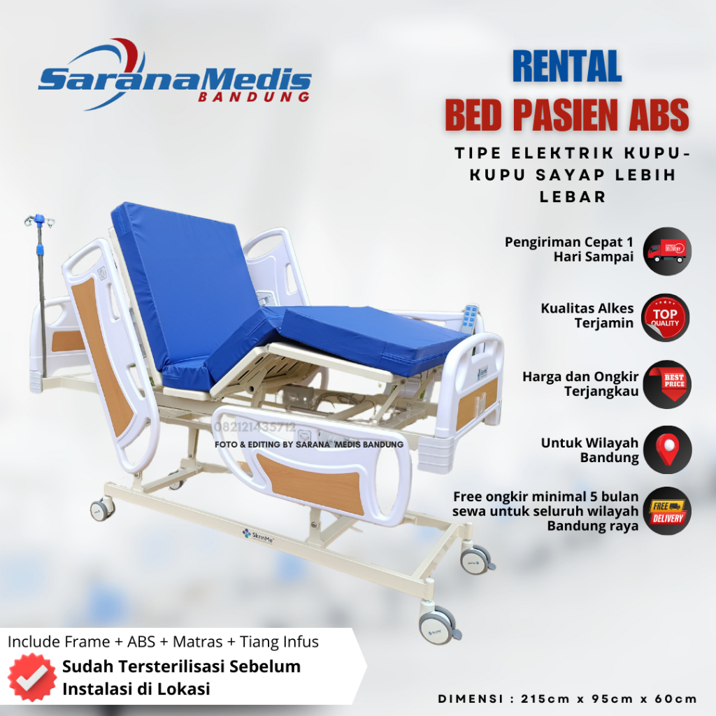 DISEWAKAN BED PASIEN ELEKTRIK KUPU-KUPU - RENTAL BED PASIEN ELEKTRIK SAYAP LEBAR - SEWA TEMPAT TIDUR