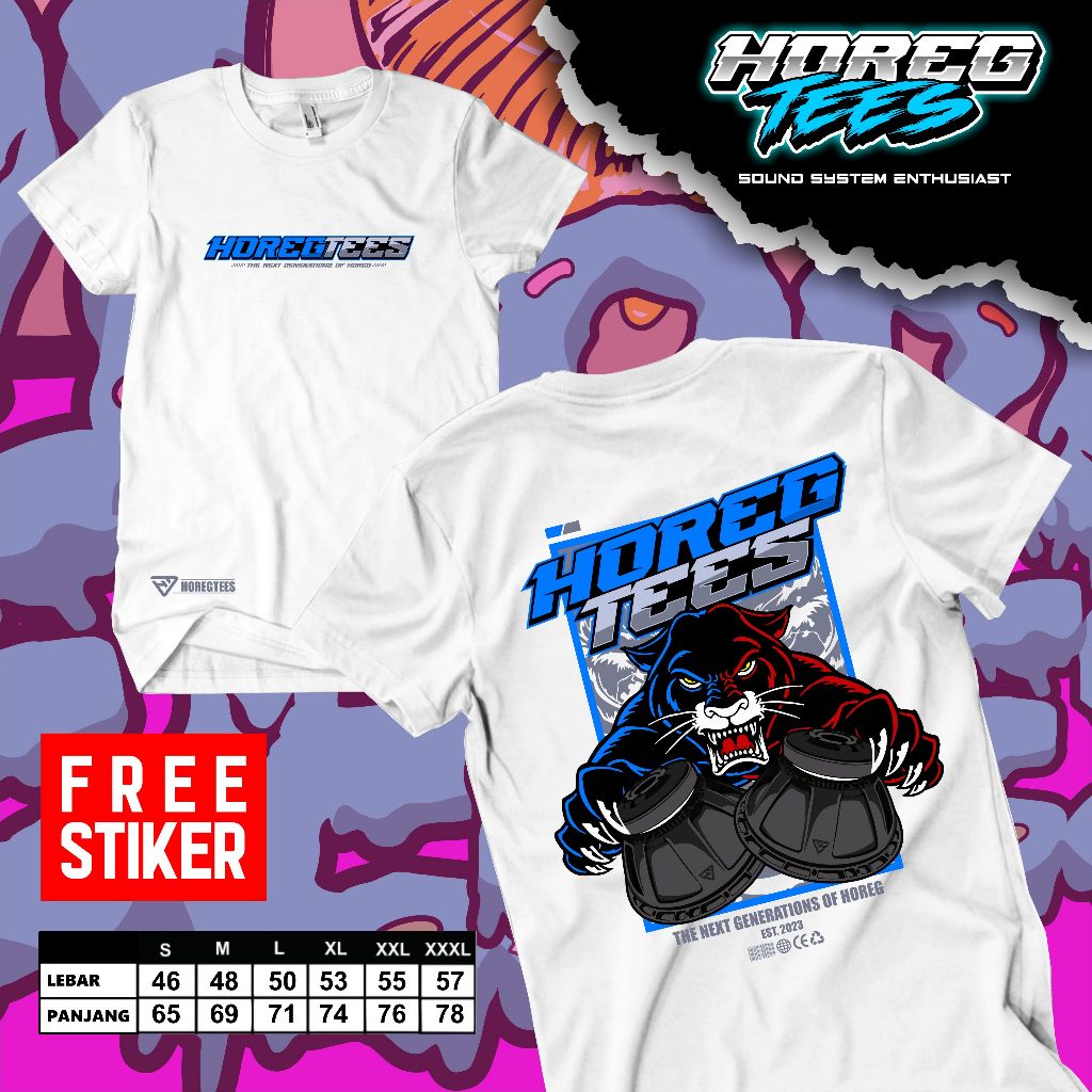 KAOS HOREGTEES / macan kumbang free sticker