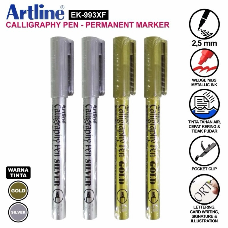 

ARTLINE CALLIGRAPHY PEN EK-993 XF 2.5mm GOLD/SILVER
