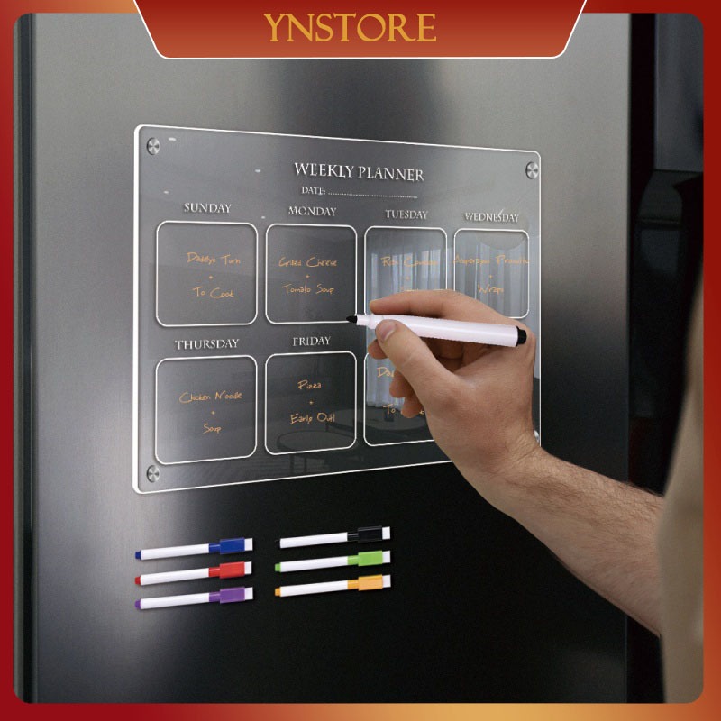 

Weekly Planner Magnet Kulkas Akrilik Custom Dinding Schedule Board Untuk Dinding Kantor