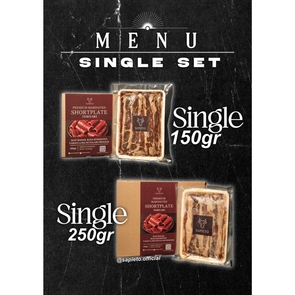 

Frozen Daging Sapi Teriyaki 150gr & 250gr – Single Set | Daging Marinasi Siap Masak Sapieto