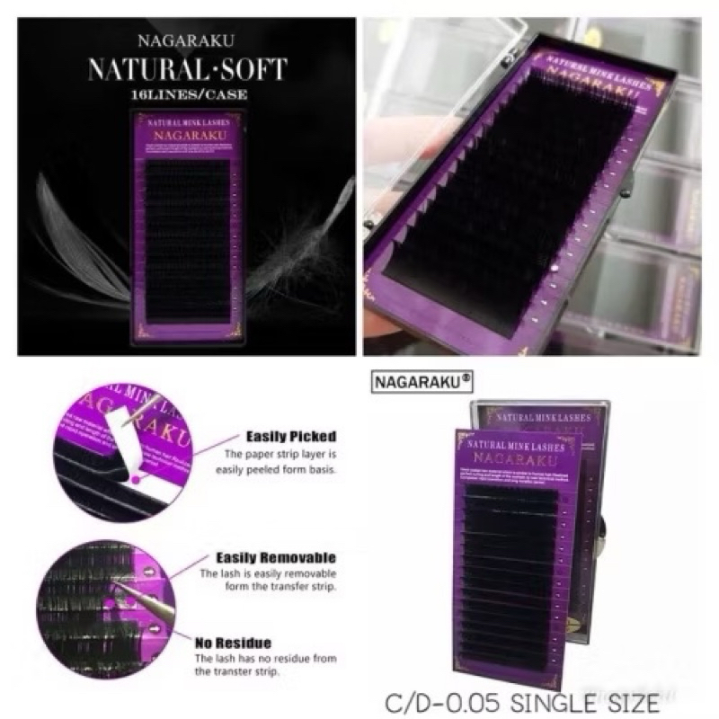 Nagaraku MINK HAIR NAGARAKU EYELASH EXTENSION NAGARAKU BULU MATA TANAM BULU MATA PALSU