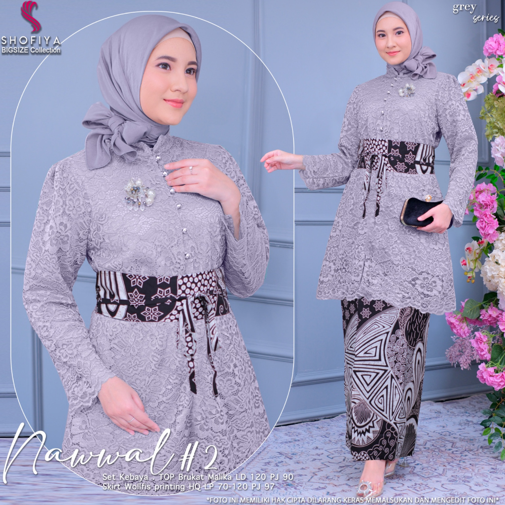 [LD 120] NAWWAL SET KEBAYA JUMBO WISUDA KONDANGAN PESTA BRUKAT BY SHOFIYA || KEBAYA BATIK SET PREMIU