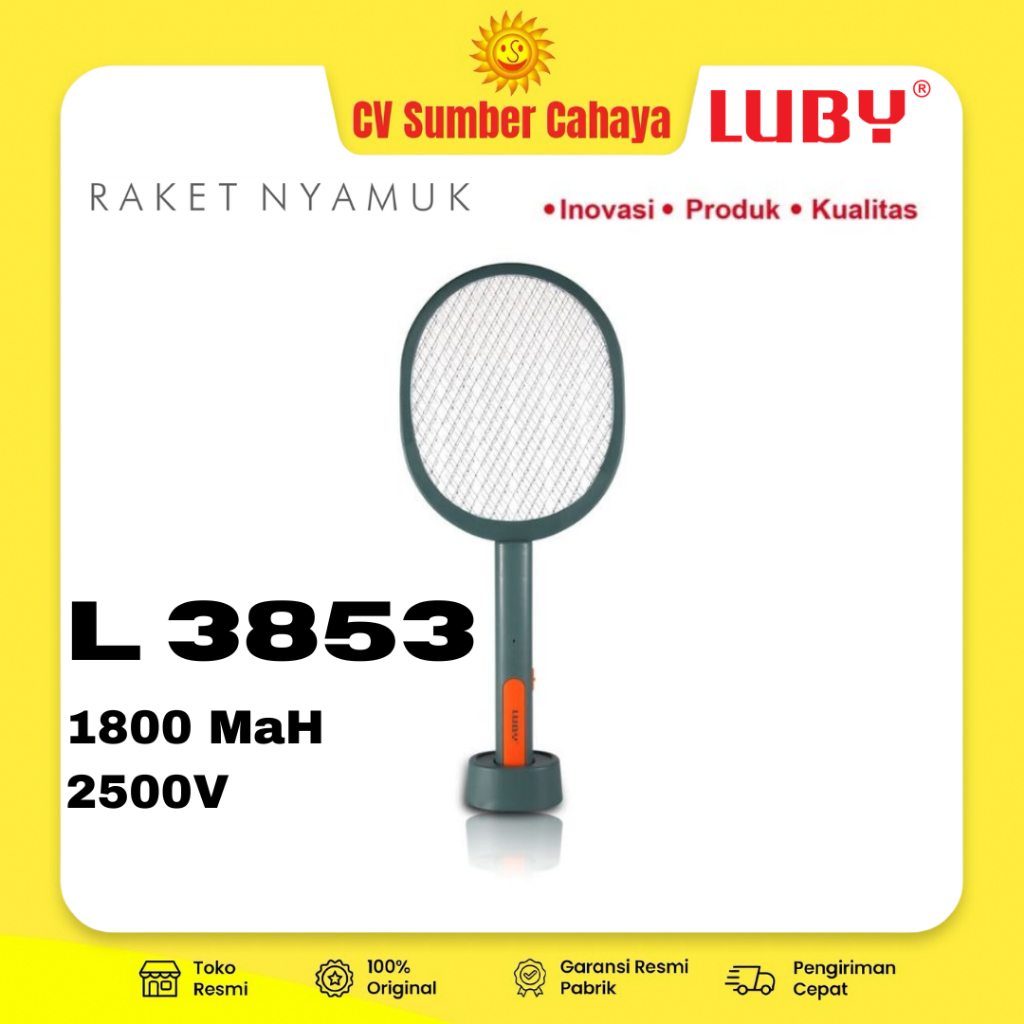 Raket Nyamuk LUBY 3853/ L-3853/ Raket Nyamuk USB Charger Multi Fungsi