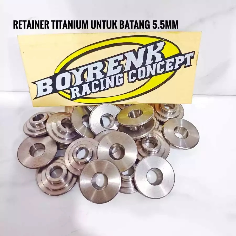 RETAINER TITANIUM TOPI KLEP SAJA BAHAN TITANIUM UNTUK KLEP BATANG 5.5MM -BOYRENK