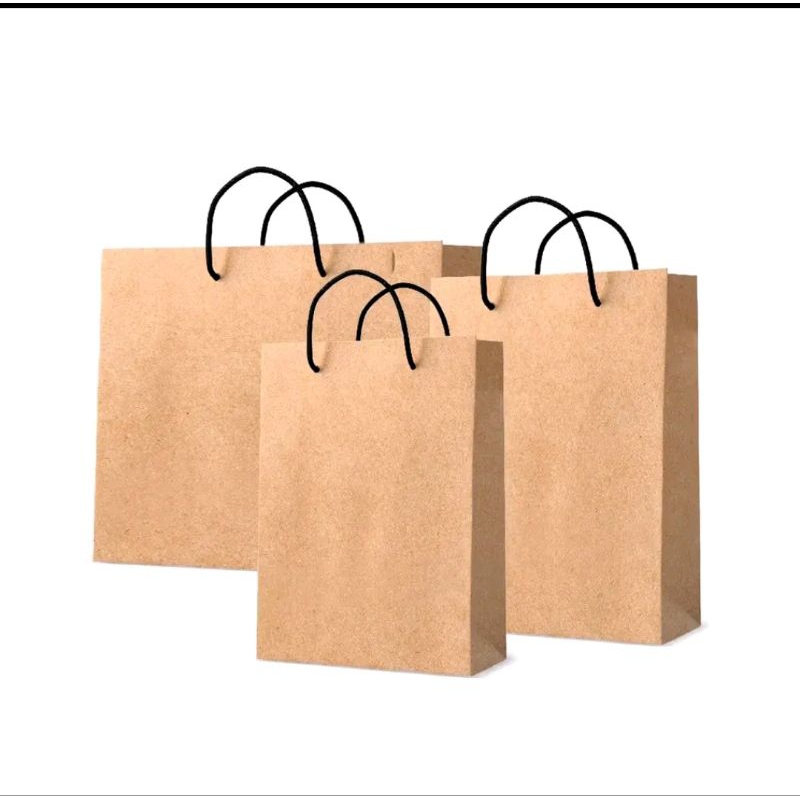 

S (S52) PAPER BAG POLOS WARNA HITAM DAN COKLAT/PAPERBAG SOUVENIR
